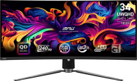 Монитор MSI 34" MPG 341CQPX черный QD OLED LED 21:9 HDMI матовая HAS Piv 250cd 178гр/178гр 3440x1440 240Hz DP UW USB 8.9кг