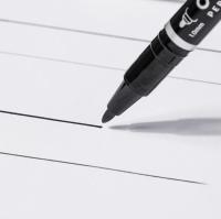 Маркер перманентный Deli EU211-BK Think двойной пиш. наконечник 0.5-1мм черный