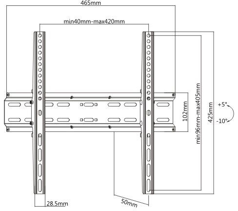 Кронштейн для телевизора Ultramounts UM833T черный 32"-55" макс.35кг настенный наклон