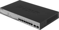 Коммутатор D-Link DGS-1210-10MP/FL 8G 2SFP 8PoE+ 130W управляемый