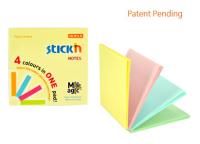 Блок самоклеящийся бумажный Stick`n Magic 21574 76x76мм 100лист. 70г/м2 пастель 4цв.в упак.