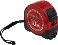 Рулетка строительная RGK R10 дл.полотна 10м изм.шкала в см зацеп простой красный/черный (755986)