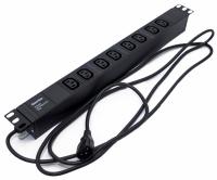 Блок распределения питания Hyperline SHE19-8IEC-2.5IEC гор.размещ. 8xC13 базовые 10A C14 2.5м