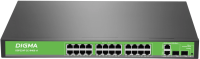 Коммутатор Digma DSP224F-2C-R400 DSP224F-2C-R400 V1 24x100Мбит/с 2xКомбо(1000BASE-T/SFP) 24PoE 24PoE