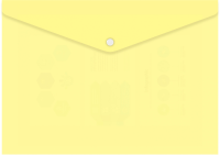 Конверт на кнопке Бюрократ Pastel -PKPAST/YEL A4 пластик 0.18мм желтый