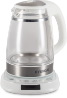 Чайник Hyundai HYK-G5507 1.7л. 2200Вт белый/серебристый (стекло)