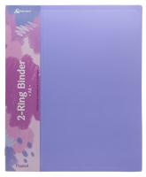 Папка на 2-х кольцах Бюрократ Pastel PAST0812/2RVIO A4 пластик 0.5мм кор.27мм торц.карм с бум. встав фиолетовый