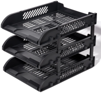 Лоток горизонтальный Deli E9213 BLACK E9213 сборный для бумаг 325x241x155мм черный пластик (упак.:3шт) пластиковый пакет