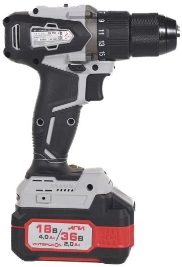 Дрель-шуруповерт Интерскол ДА-13/36В 50 аккум. патрон:быстрозажимной (кейс в комплекте) (851.2.2.70)