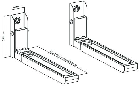 Кронштейн для СВЧ Ultramounts UM888B черный макс.30кг настенный фиксированный