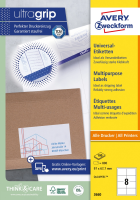 Этикетки Avery Zweckform 3660 A4 97x67.7мм 8шт на листе/70г/м2/100л./белый матовое самоклей. универсальная
