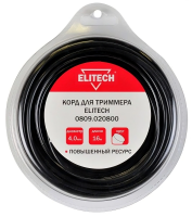 Леска для садовых триммеров Elitech 0809.020800 d=4мм L=16м