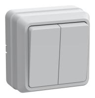 Выключатель IEK Октава откр. 2кл. IP20 белый (упак.:1шт) (EVO20-K01-10-DC)