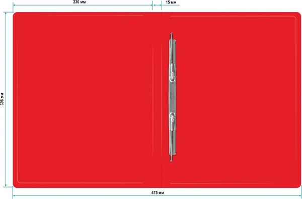 Папка метал.пруж.скоросш. Buro -ECB04PRED A4 пластик 0.5мм красный