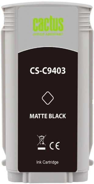 Картридж струйный Cactus CS-C9403 №72 черный матовый (130мл) для HP DJ T610/T620/T770/T1100/T1100MFP/T1120/T1200