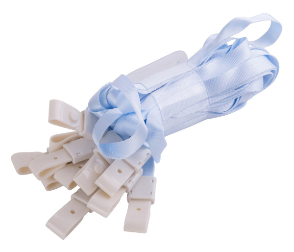 Шнур для пропуска Deli 8352l-blue 45х1см нейлон голубой (упак.:12шт) пластиковый пакет