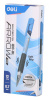 Ручка шариков. Deli Arrow EQ10-BL синий мет./синий d=0.7мм син. черн. резин. манжета