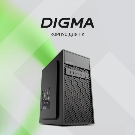 Корпус Digma DCC-MD302 черный без БП ATX 2xUSB2.0 audio