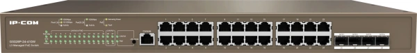 Коммутатор IP-Com G5328P-24-410W (L3) 24x1Гбит/с 4xКомбо(1000BASE-T/SFP) 4SFP 24PoE 370W управляемый
