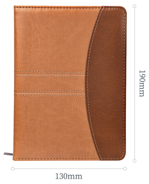 Блокнот Deli 7922 180х130мм искусст. кожа 160л светло-коричневый/коричневый