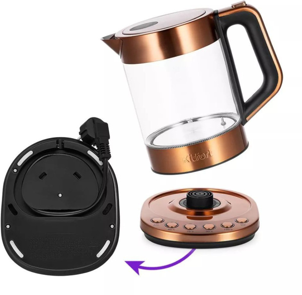 Чайник Kitfort КТ-6657 1.5л. 2200Вт бронзовый/черный (стекло/металл/пластик)