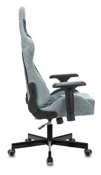 Кресло игровое Zombie VIKING 7 KNIGHT Fabric голубой текстиль/эко.кожа с подголов. крестов. металл