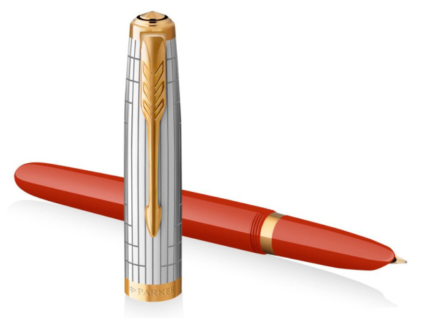 Ручка перьев. Parker 51 Premium (CW2169071) Red Rage GT F сталь нержавеющая подар.кор.