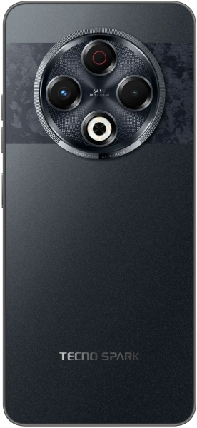 Смартфон Tecno Spark 30 256Gb 8Gb черный моноблок 3G 4G 2Sim 6.78" 1080x2436 Android 14 64Mpix 802.11 a/b/g/n/ac NFC GPS GSM900/1800 GSM1900 TouchSc Protect VidConf FM A-GPS microSD max1024Gb