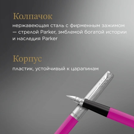 Ручка перьев. Parker Jotter Originals F60 (2096860) Magenta M сталь нержавеющая блистер
