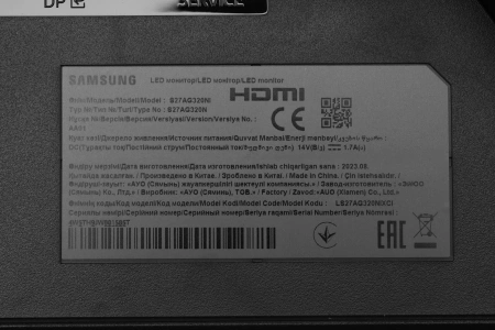 Монитор Samsung 27" S27AG320NI VA чер 1ms HDMI DP HAS Piv 165Hz 250cd Ex