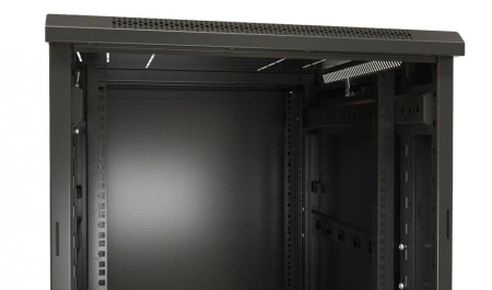 Шкаф серверный Hyperline (TTBR-4262-DD-RAL9004) напольный 42U 600x1200мм пер.дв.перфор.2ств. задн.дв