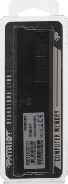 Память DDR5 32GB 5200MHz Patriot PSD532G52002 Signature RTL PC5-41600 CL42 DIMM 288-pin 1.1В single rank Ret