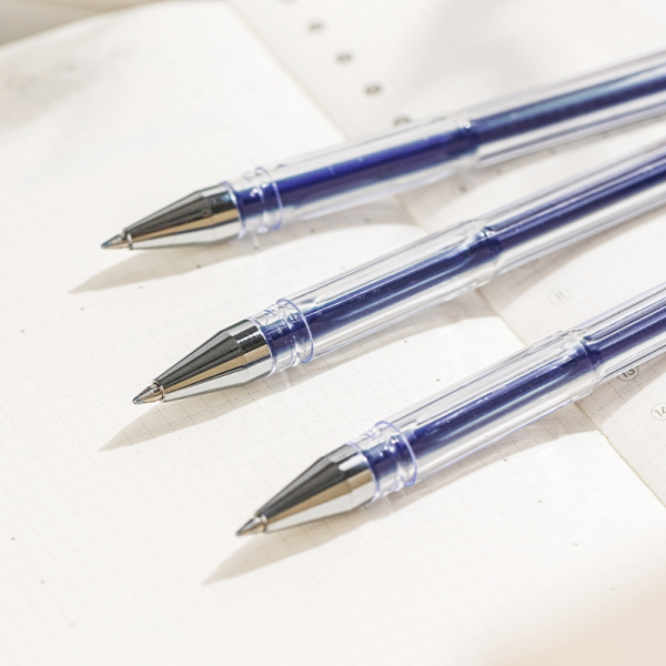 Ручка гелев. Deli EveryU EG82-BL прозрачный d=0.7мм син. черн. 1стерж. кругл.