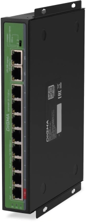 Коммутатор Digma DSP208F-2F-T120 DSP208F-2F-T120 V1 10x100Мбит/с 8PoE 8PoE+ 1PoE++ 120W неуправляемы