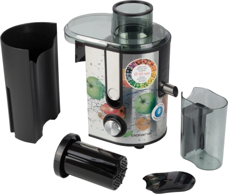 Соковыжималка центробежная Polaris PEA 0829 800Вт рез.сок.:350мл. серебристый/рисунок