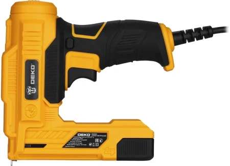 Степлер электрический Deko DKES500 скобы тип 53: 6-10 мм гвозди 47/F/055/049/300/J/SK50