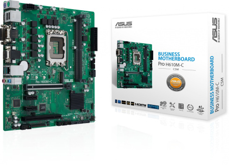Материнская плата Asus PRO H610M-C-CSM Soc-1700 Intel H610 2xDDR5 mATX AC`97 8ch(7.1) GbLAN+VGA+DVI+HDMI+DP