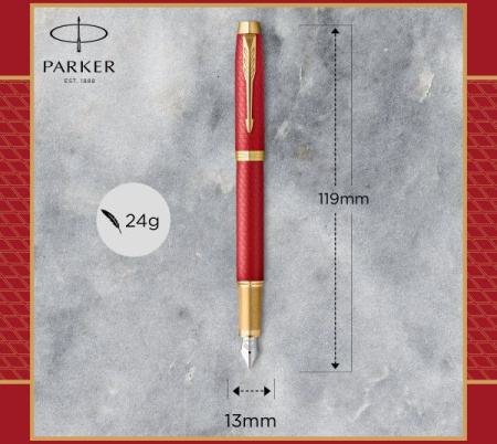 Ручка перьев. Parker IM Premium F318 (CW2143650) Red GT F сталь нержавеющая подар.кор.