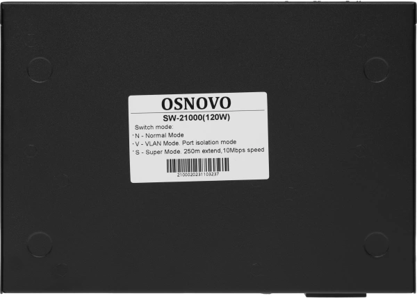 Коммутатор Osnovo SW-21000(120W) 2SFP 8PoE 120W неуправляемый