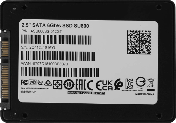 Накопитель SSD A-Data SATA III 512Gb ASU800SS-512GT-C SU800 2.5"