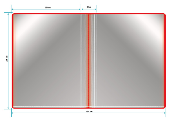 Папка с 100 прозр.вклад. Бюрократ -BPVN100RED A4 пластик 0.8мм торц.карм с бум. встав красный