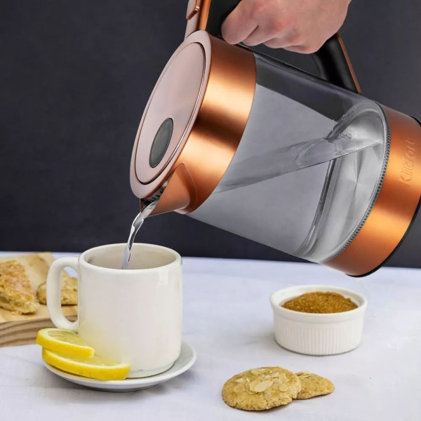 Чайник Kitfort КТ-6657 1.5л. 2200Вт бронзовый/черный (стекло/металл/пластик)