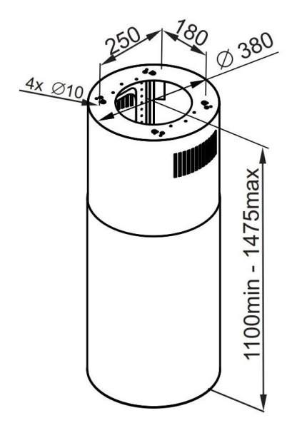 Вытяжка каминная Maunfeld Lee Isla 39 белый управление: кнопочное (1 мотор)
