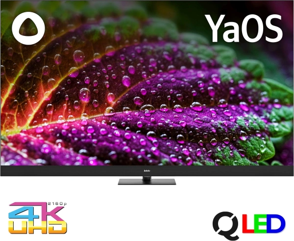 Телевизор QLED BBK 65" 65LED-8259/UTS2C (B) Яндекс.ТВ черный/черный 4K Ultra HD 60Hz DVB-T2 DVB-C DVB-S2 USB WiFi Smart TV (RUS)
