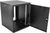 Шкаф коммутационный ЦМО (ШРН-12.350.1-9005) настенный 12U 600x359мм пер.дв.стекл 200кг черный 300мм 180град.
