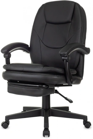 Кресло руководителя Бюрократ CH-868N-BF черный эко.кожа крестов. пластик подст.для ног