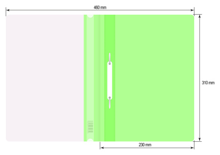 Папка-скоросшиватель Бюрократ Double Neon -PSLDNE/LETT A4 прозрач.верх.лист пластик салатовый 0.14/0.18