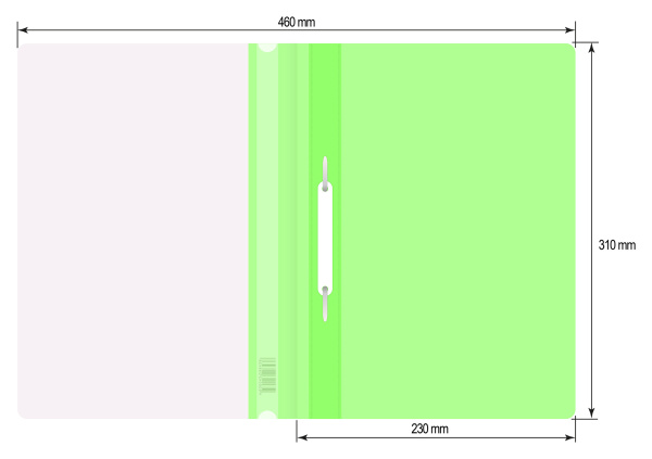 Папка-скоросшиватель Бюрократ Double Neon -PSLDNE/LETT A4 прозрач.верх.лист пластик салатовый 0.14/0.18