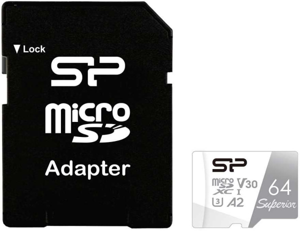Флеш карта microSDXC 64GB Silicon Power SP064GBSTXDA2V20SP Superior + adapter