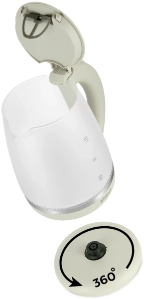 Чайник Kitfort КТ-6601 2л. 2200Вт бежевый (стекло/пластик)